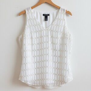 Silk Metallic Tank  Holiday Party Blouse Size M